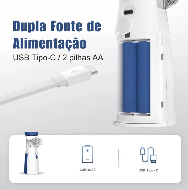 PROMOÇÃO - Nebulizador Portátil Silencioso para Adultos e Crianças