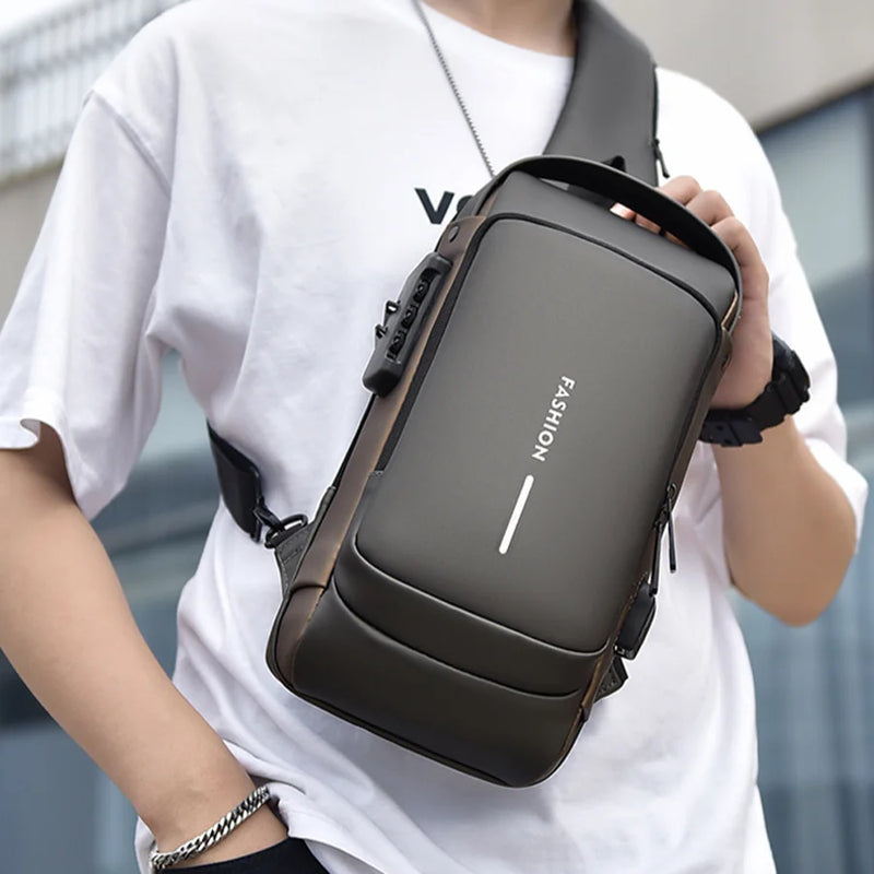 Mochila Anti-Furto com Senha USB Slim Bag
